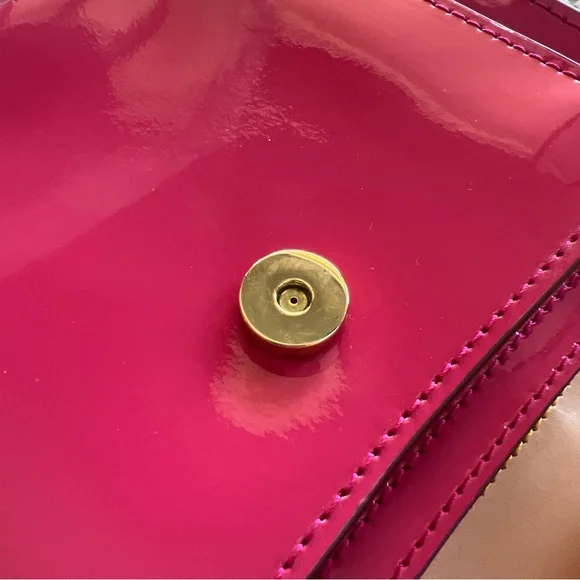 Dooney & Bourke Hot Pink Patent Leather Zip Crossbody Flap - Picture 10 of 16